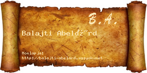 Balajti Abelárd névjegykártya
