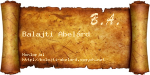 Balajti Abelárd névjegykártya