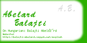abelard balajti business card